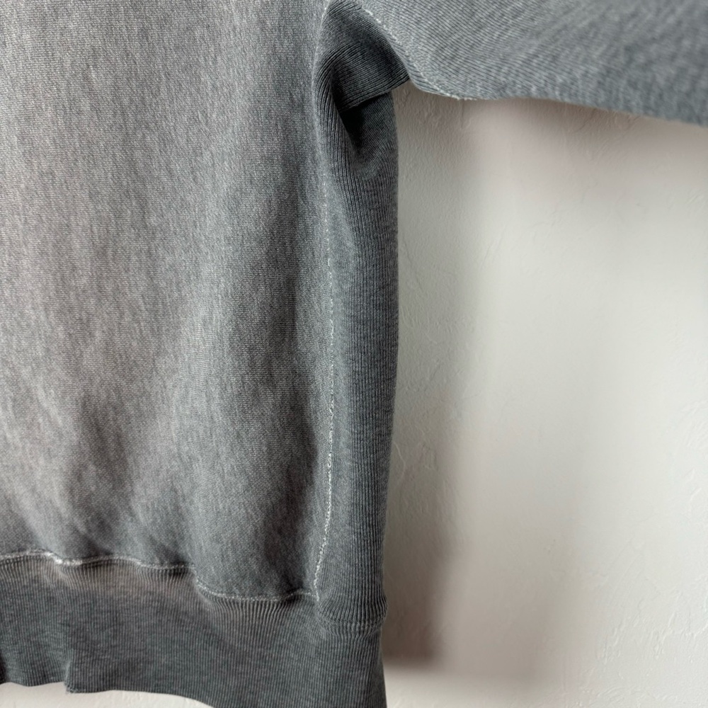 VTG Y2K A&F Abercrombie & Fitch Hoodie Pullover Sweatshirt Grey Fleece Lined Red - Picture 9 of 10